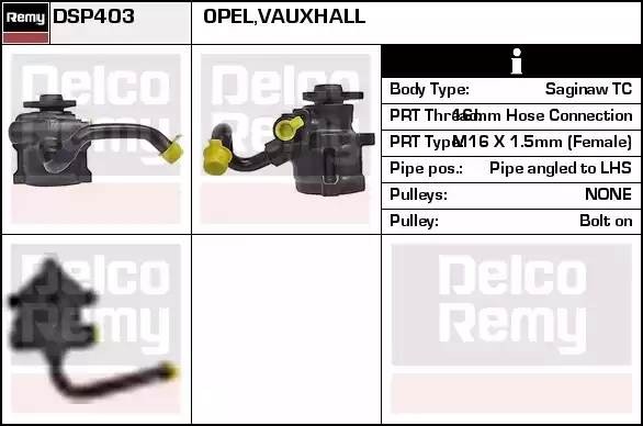 Гидравлический насос, рулевое управление DSP403 DELCO REMY