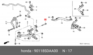 Болт подвески 90118SDAA00 HONDA