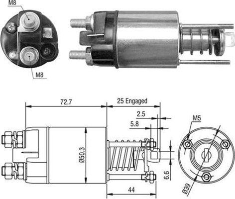 Тяговое реле, стартер 63221830 MAGNETI MARELLI