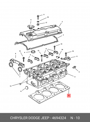 Прокладка, головка цилиндра 469 4324 CHRYSLER