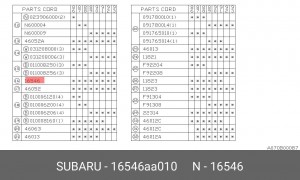 Воздушный фильтр 16546AA010 SUBARU