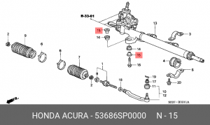 Подушка крепления рулевой рейки 53686SP0000 HONDA
