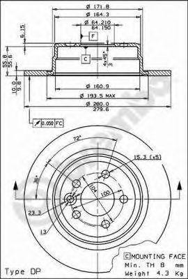 Тормозной диск 08.7878.10 BREMBO