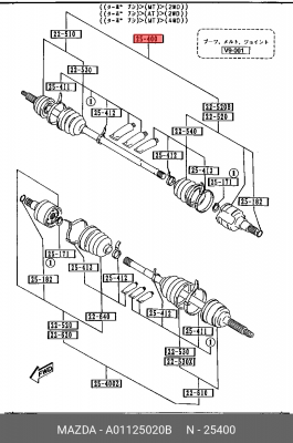 ШРУС A01125020B MAZDA