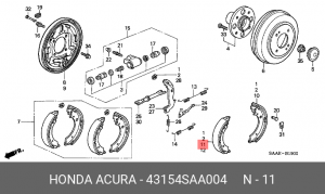Комплект тормозных колодок 43154SAA004 HONDA