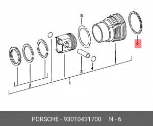 Прокладка, впускной / выпускной коллектор 93010431700 PORSCHE