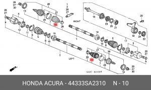 Комплект пылника, приводной вал 44333SA2310 HONDA