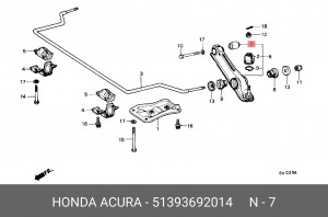Подвеска, рычаг независимой подвески колеса 51393-692-014 HONDA