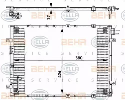 Конденсатор, кондиционер 8FC 351 302-141 HELLA