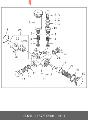 Топливный насос; Насос, топливоподающяя система 1-15750-090-0 ISUZU