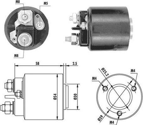 Тяговое реле, стартер 940113050059 MAGNETI MARELLI