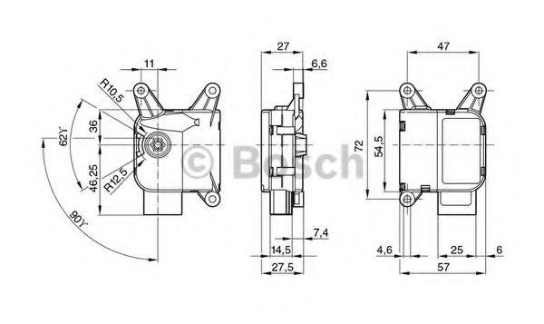 Регулировочный элемент, регулировка угла наклона фар 0132801351 BOSCH