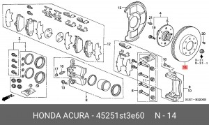 Тормозной диск 45251-ST3-E60 HONDA