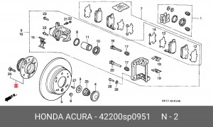 Комплект подшипника ступицы колеса 42200SP0951 HONDA