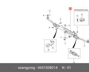 Рейка рулевая 4651008014 SSANG YONG