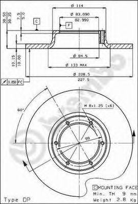 Тормозной диск 08.2138.10 BREMBO