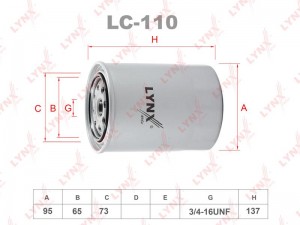 Фильтр масляный двигателя LC-110 LYNXAUTO