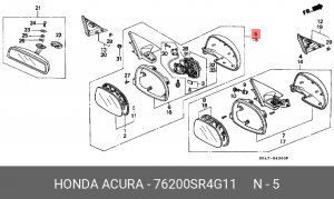Наружное зеркало 76200SR4G11 HONDA