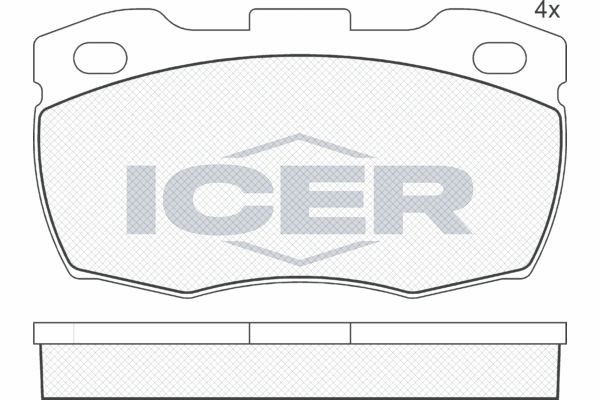 Комплект тормозных колодок, диско 141089 ICER