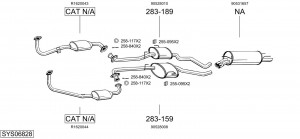Средний глушитель выхлопных газов 281389 BOSAL