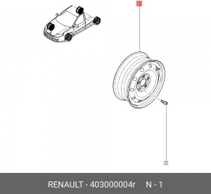 Диск колеса 403000004R RENAULT
