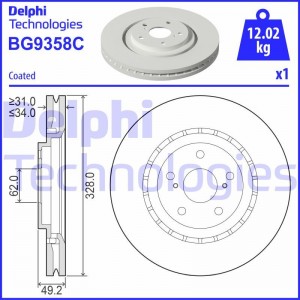 Комплект подшипника ступицы колеса BK1062 DELPHI