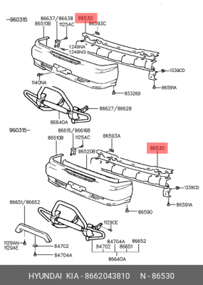 Носитель, буфер 8662043810 HYUNDAI KIA
