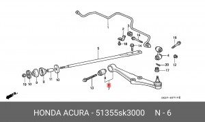 Рычаг независимой подвески колеса, подвеска колеса 51355SK3000 HONDA