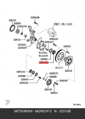 Подшипник ступицы колеса MQ902912 MITSUBISHI