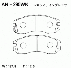 Колодки тормозные дисковые AN295WK AKEBONO
