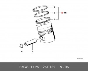Кольца поршневые 11 25 1 261 132 BMW