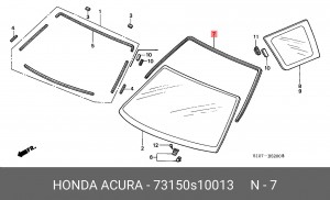 Молдинг стекла 73150S10013 HONDA