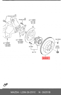 Диск тормозной L206-26-251C MAZDA
