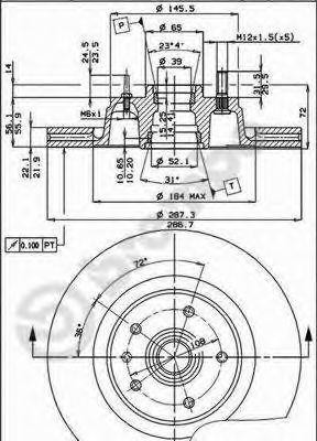 Тормозной диск 09486110 BREMBO
