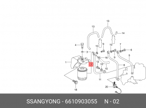 Топливный фильтр 6610903055 SSANG YONG