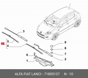 Щетки стеклоочистителя (комплект) 71805137 ALFA FIAT LANCIA