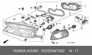 Фонарь указателя поворота 33352SN7G02 HONDA