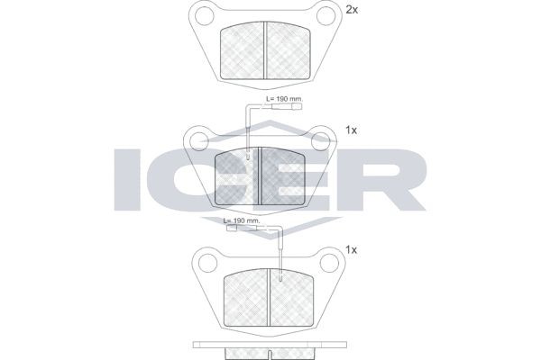 Комплект тормозных колодок, диско 140361 ICER