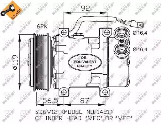Компрессор, кондиционер 32244 NRF