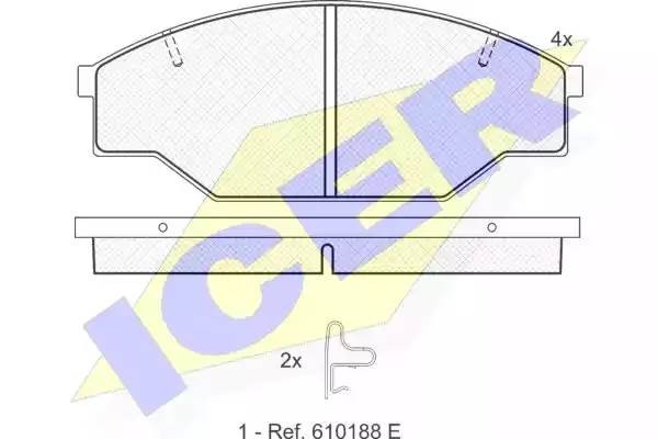 Комплект тормозных колодок, диско 141009 ICER