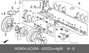 Комплект тормозных колодок, диско 43022-SV4-G00 HONDA