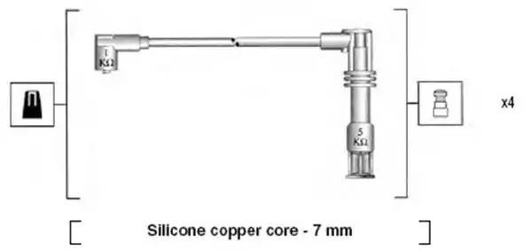 Ккомплект проводов зажигания 941175170758 MAGNETI MARELLI