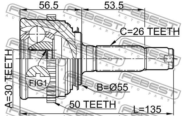 ШРУС 0310-024A50 FEBEST