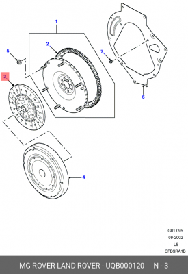 Комплект сцепления UQB000120 LAND ROVER