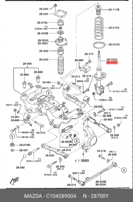 Амортизатор подвески C10428900A MAZDA