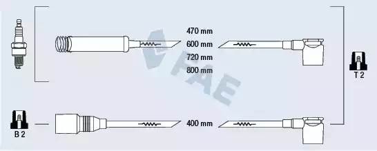 Ккомплект проводов зажигания 83570 FAE