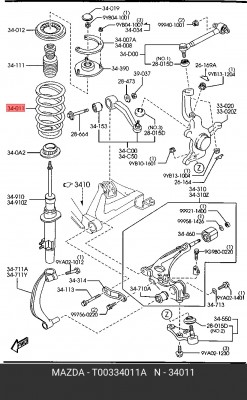 Пружина ходовой части T003-34-011A MAZDA