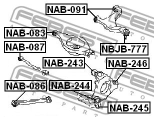Сайлентблок заднего рычага NAB-083 FEBEST