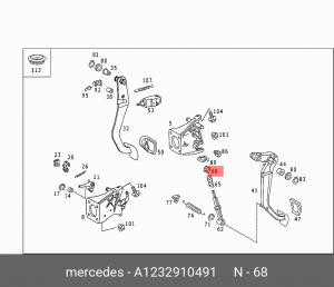 Клипса крепежная A 123 291 04 91 MERCEDES BENZ