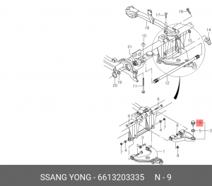 Опора шаровая подвески 6613203335 SSANG YONG